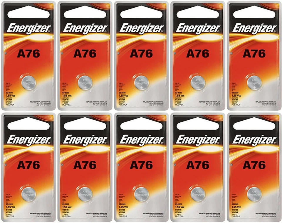 10 Fresh Genuine Energizer LR44 A76 357 1.5V Alkaline Coin Cell Button Batteries - Image 1 of 1