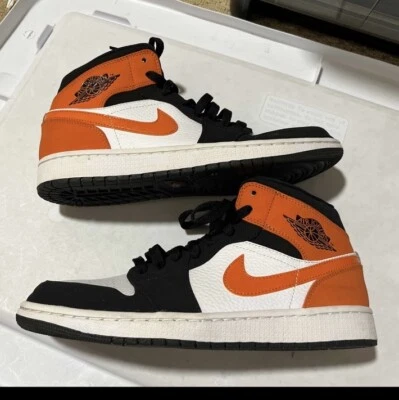 Air Jordan 1 Mid Shattered Backboard Size 9 Black Starfish White 554724-058 Nike - Image 1 of 4