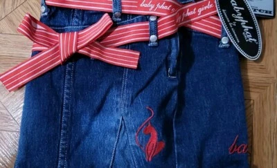 * Новый с ярлыками * РЕДКАЯ * Baby Phat девочек 4T * галстук дизайн * * джинсовая юбка  - Изображение 1 из 4