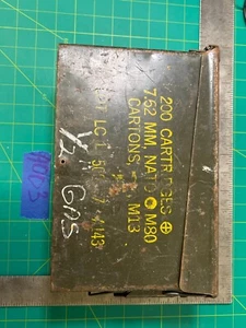 Vintage Military Ammo Box Metal 200 Cartridges 7.62mm Empty Classic Storage Box - Picture 1 of 4