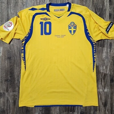 2008 Umbro Sweden Home Soccer Jersey Zlatan Ibrahimovic Men S UEFA Euro Malmo - Image 1 of 4