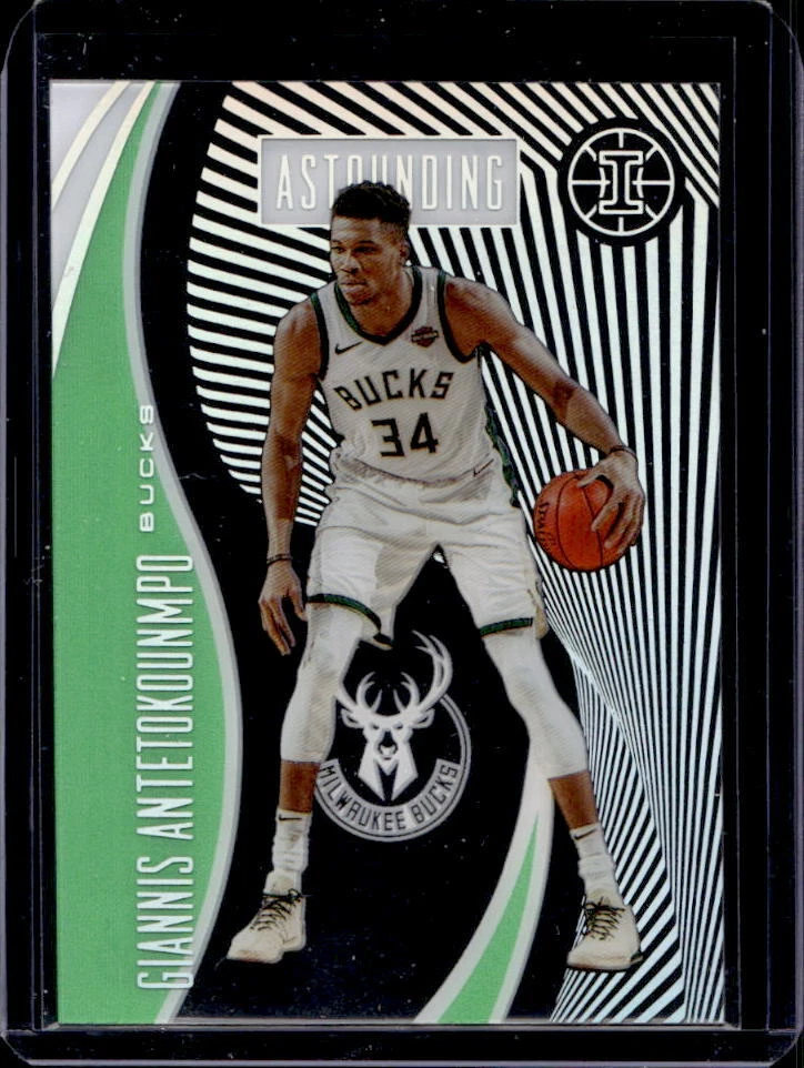 2019-20 Illusions Giannis Antetokounmpo Emerald Astounding #19 Bucks