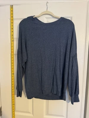 Lucky Brand 女式长袖上衣海军蓝柔软浅大号 — 第 1/4 张图片