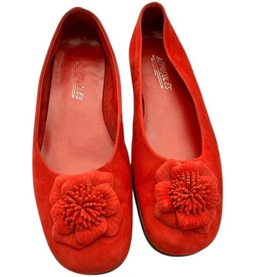Aerosoles planos rojos florales vintage para mujer talla 7,5 flor cuero otoño Foto 1 de 4