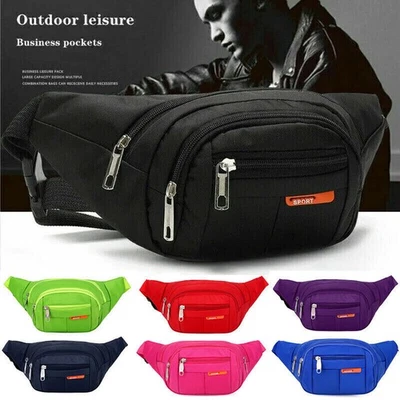Large Waterproof Waist Bum Bags Unisex Fanny Pack Belt Pouch Wallet Travel - Image 1 of 4