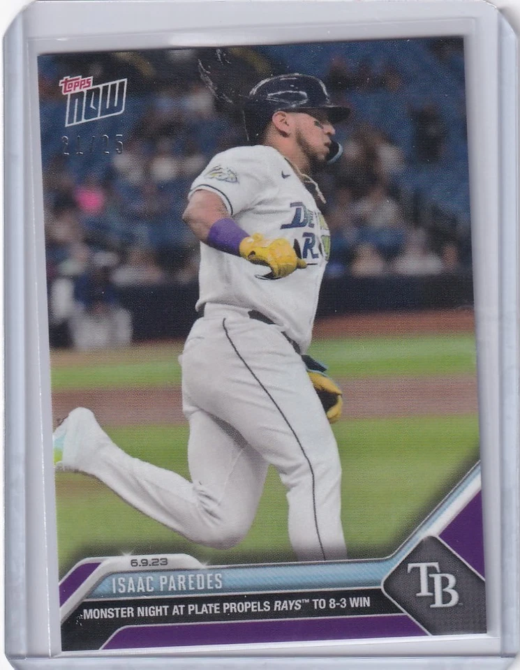 2023 TOPPS NOW PARALLEL #412 ISAAC PAREDES TAMPA BAY RAYS 21/25 - Image 1 of 1