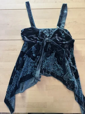 Y2K Victoria Secret Burnout Velvet Asymmetric Camisole Large Fairy Whimsigoth - Image 1 of 4