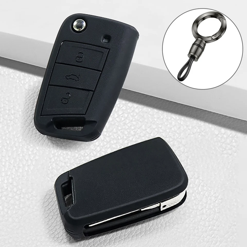 FOR VW Volkswagen Tiguan Golf Arteon TPU Remote Flip Key Fob Case Cover 3 Button - Image 1 of 4