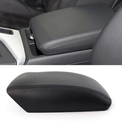 Cubierta de cuero para reposabrazos con tapa de consola central de coche negra apta para Audi Q5 2008-2016 Foto 1 de 4