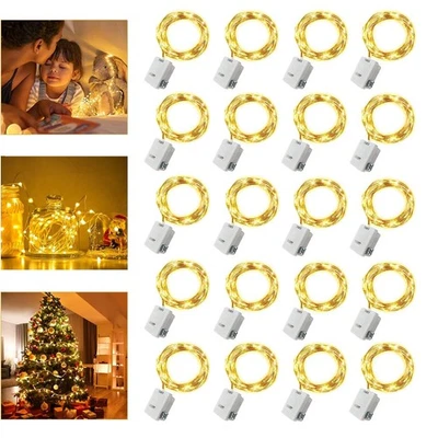 YOUNLEN 20 pezzi LED Stringa Luci a Batteria 2 Metri 20LED Luci Stringa Rame - Immagine 1 di 4