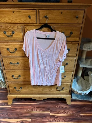 Nuevo con etiquetas Camiseta Top LulaRoe Christy T Rosa Cuello en V Manga Corta Mujer Talla XL Foto 1 de 3