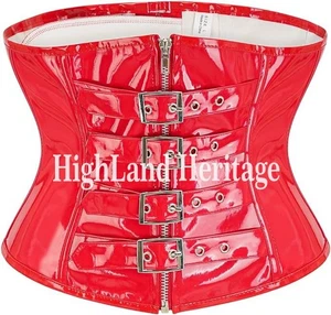 Underbust Double Steel Boned Lingerie Style Waist Trainer Corset PVC - Picture 1 of 21