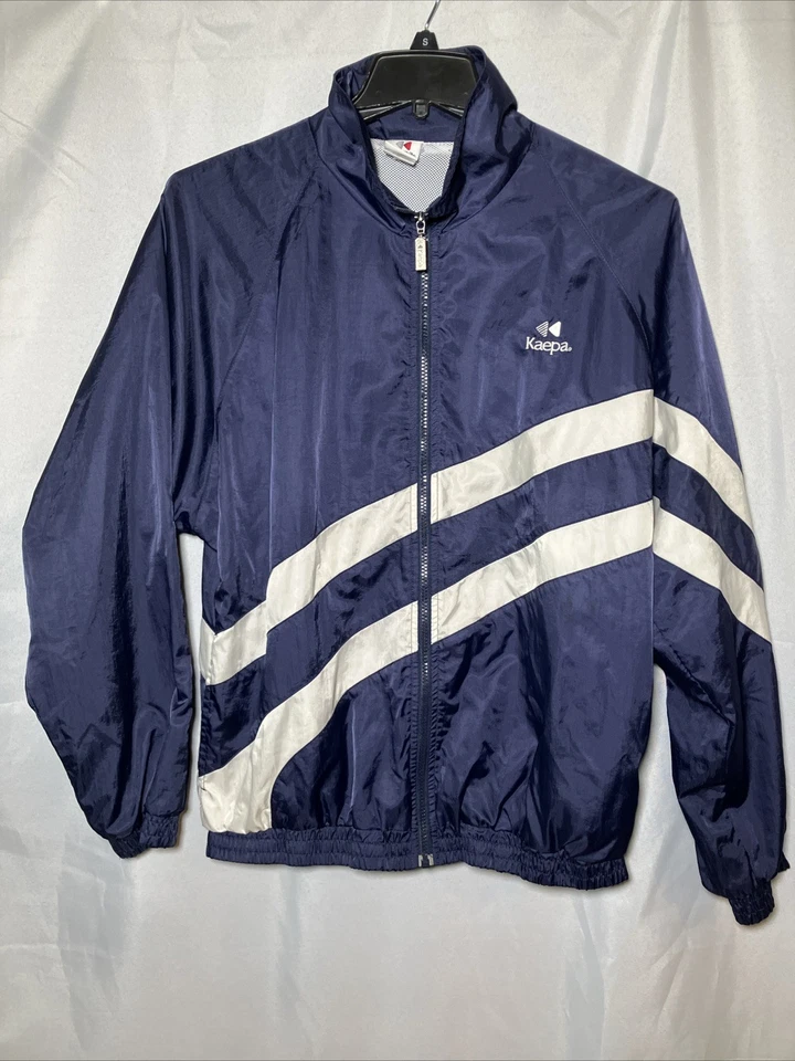 “Chaqueta cortavientos Kaepa vintage años 90 blanca y negra talla grande retro atlética” Foto 1 de 4