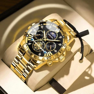 Bindbond Edelstahl Gürtel Uhr für Herren Leuchtende Business Style Quarzuhr - Bild 1 von 16