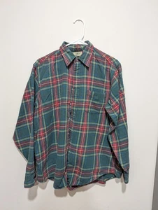 Vintage LL Bean Flanell Hemd Herren L Grün Kariert Langarm 90er Jahre - Bild 1 von 9