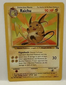 🔥 Raichu 29/62 – Fossil Set 1999 – Non-Holo WOTC Vintage Pokémon Card - Picture 1 of 2