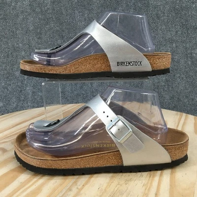 Sandalias Birkenstock para mujer 39 Gizeh Birko Flor sin cordones tanga chanclas plateadas Foto 1 de 4