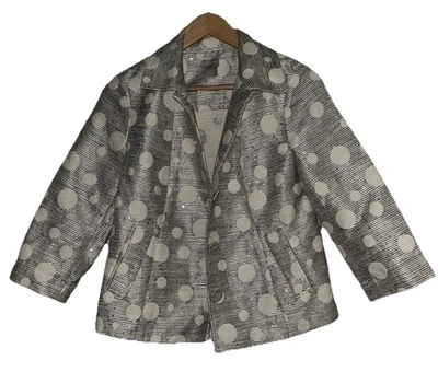 Blazer Chico's Mujer MeSilver Jacquard Lunares Talla 1 Pequeño 4/6 Metálico Foto 1 de 4