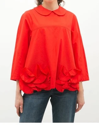 Blusa roja Comme des Garcons para mujer talla XS USADA EN EXCELENTE ESTADO Art To Wear Lagenlook Foto 1 de 4
