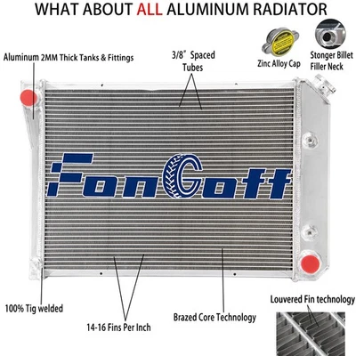 3 Row Radiator Fits 1973,1974 Chevy Nova, Buick Apollo / Pontiac Ventura 4.1L Foto 1 de 4