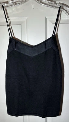 Banana Republic Medium Shell Cami Top Spaghetti-Strap Black Sleeveless Silk - Image 1 of 4