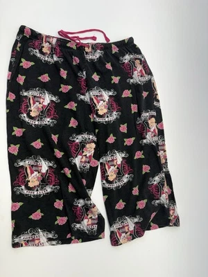 Betty Boop Lounge Shorts Women’s Small Black Red Hearts Cotton Blend - Image 1 of 4