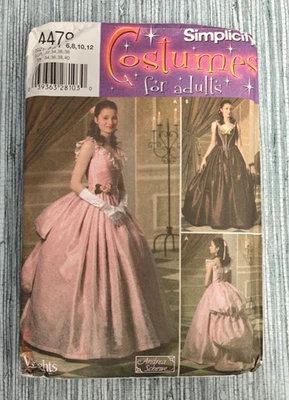 UNCUT Simplicity #4479 Southern Belle Historical Costume -Size HH (6, 8, 10 & 12 - Image 1 of 4