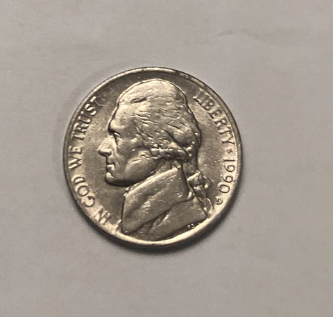 1990 D Jefferson Nickel - COMPLETE YOUR COLLECTION! FREE SHIPPING Cover