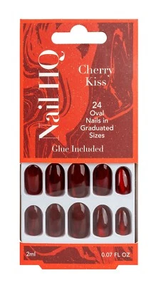 Nail HQ Oval Cherry Kiss Nails (24 Pieces)