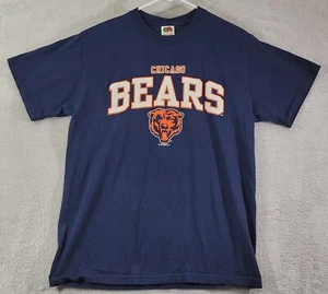 CHICAGO BEARS Logo NFL Football Fruit Of The Loom Mens Navy Blue Shirt Size M - Picture 1 of 8