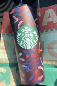 Starbucks Tumbler Holiday 2020 Plum Berries Leaves Burgundy Cup Limited - Bild 1 von 4