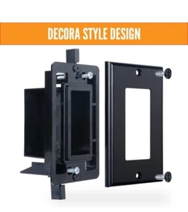 Single Gang Cable Wall Plate 2 pack Black - Picture 1 of 6
