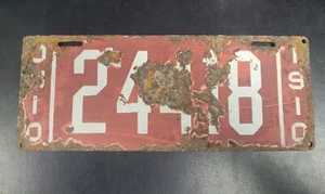 Ohio 1910 Porcelain License Plate | 24418 | 5 Digit | Antique | Ships Fast - Picture 1 of 12