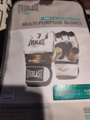 Guantes de entrenamiento Everlast Everstrike S/M MMA para mujer, blancos y dorados Foto 1 de 3