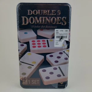 Traditions Double 9 Dominoes New in Tin - Picture 1 of 4