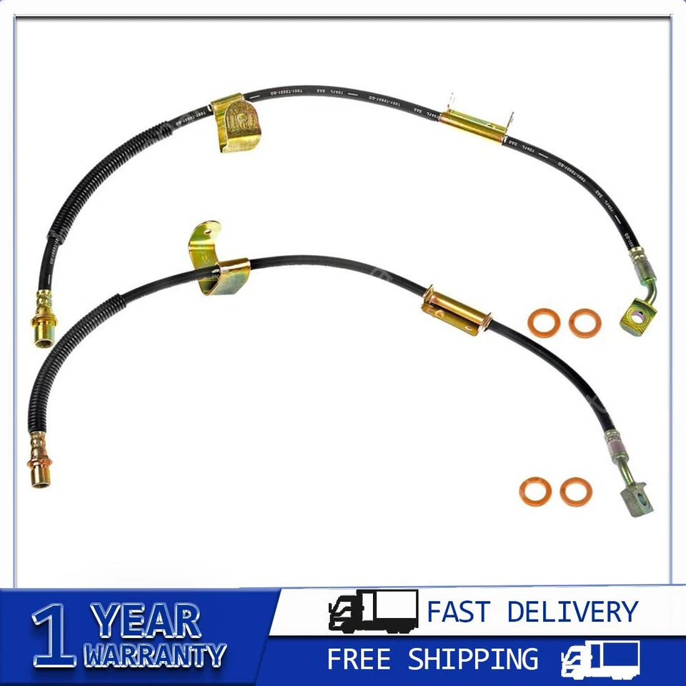 Para Hummer H2 2008~2009 2x Dorman delantero - manguera de freno de línea de freno de primera parada Foto 1 de 4