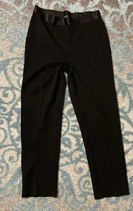 Avenue VIP KNITS Average Black Leggings With Satin Waist Band - Picture 1 of 2
