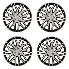 4 x Premium Versaco Radkappen Radzierblenden 14 Zoll silber schwarz Typ Dakar