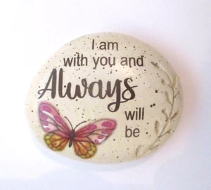 U2 I am with you and Always will be BEREAVEMENT STONE figurine Butterfly Ganz - Picture 1 of 4