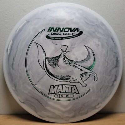 Innova DX Manta / 180g / gray swirl marble - green stamp / disc mid-range - Image 1 of 4