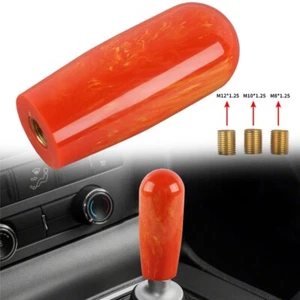 Universal JDM Orange Marble Style Stick Manual Gear Shift Knob Shifter 10cm - Picture 1 of 7