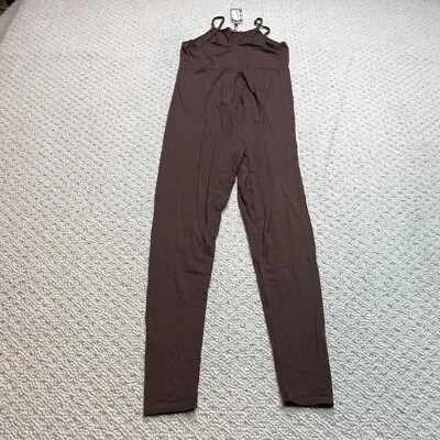 Boohoo 女式 8 棕色无袖孕妇绑带休闲连身裤全新无标签 — 第 1/4 张图片