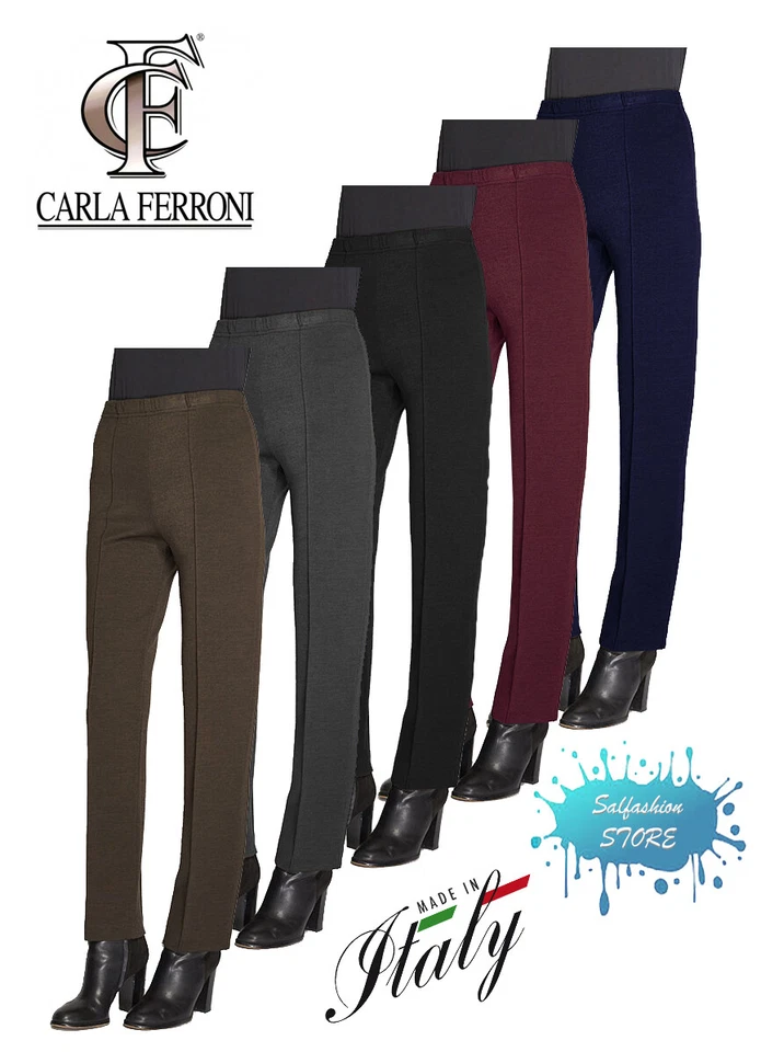 PANTALONE DONNA INVERNALE IN MAGLIA DI LANA Carla Ferroni 6625 taglie dispari - Immagine 1 di 1