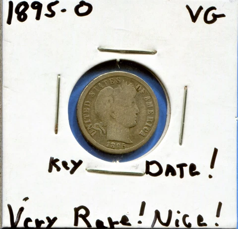 W@W 1895-o  Barber Dime,( The King !!!! ) VG !!!!!!!!!! Cover