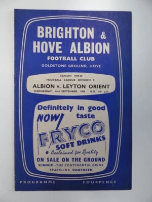 BRIGHTON v LEYTON ORIENT | 1959/1960 | DIV. 2 | 16 SEP 1959 | UK FREEPOST - Image 1 of 3