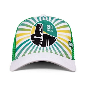 Gorra de camionero Coastal HFT Rio Brasil blanca/verde gorra base gorra de malla Jesús sombrero costal - Imagen 1 de 3
