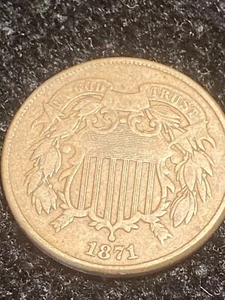 US TWO CENT PC 1871 F - Picture 1 of 2