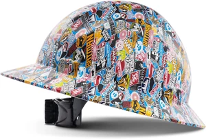 Cappello rigido LANON a tesa intera, approvato lavori di costruzione OSHA, Premium Multicolore De - Foto 1 di 8