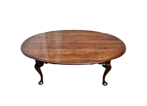 Vintage Statton Oval Solid Cherry Queen Anne Style Coffee Table Cover