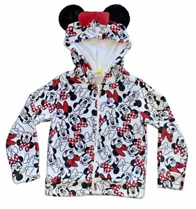 Hoodie Fleece Girls Disney Minnie Mouse White/Red/Black Size Small (7/8) - Picture 1 of 9